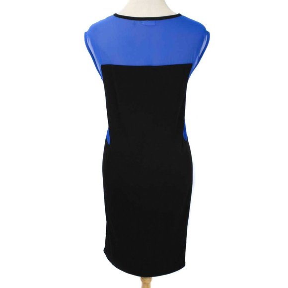 DKNYC Black & Cobalt Colorblock Shift Dress NWT - Picture 4 of 5